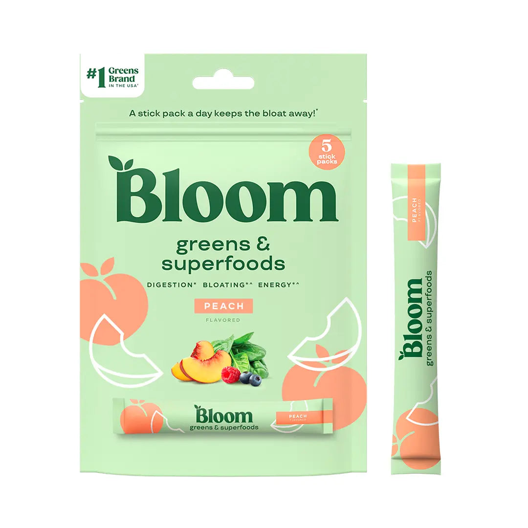 Bloom Nutrition Greens & Superfoods Powder (5 Sticks)- Digestion, Gut Health, Bloating Relief, Spirulina & Chlorella with Probiotics & Antioxidants, Travel Size