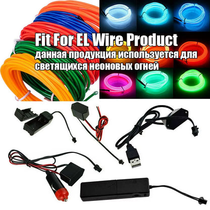 EL Wire Power Supply Neon Light Car Ambient Light Driver Transformer for Neon Lighting Strip Accessories 3V 5V 12V