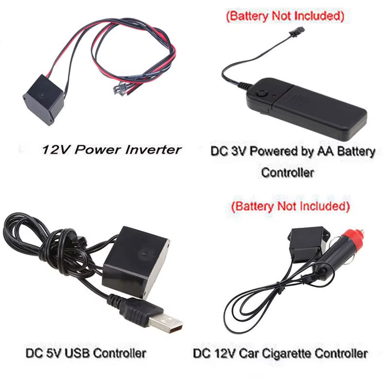EL Wire Power Supply Neon Light Car Ambient Light Driver Transformer for Neon Lighting Strip Accessories 3V 5V 12V
