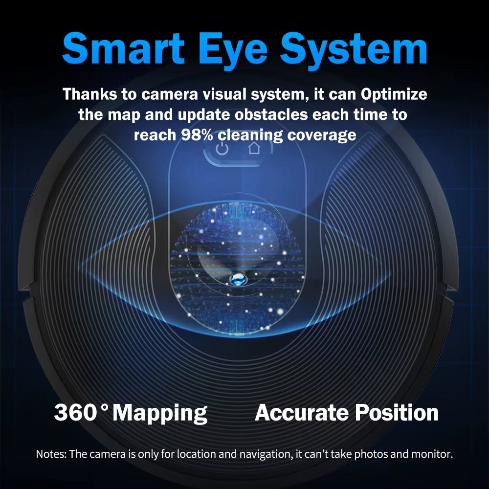 Robot Vacuum Cleaner  X6 ,Visual Navigation,App Virtual Barrier,6000Pa Suction,Smart Home Mop,Floor Carpet Washing Tool