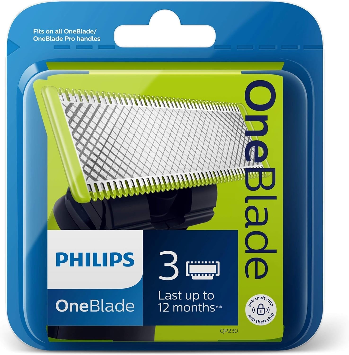 Philips  QP230/80 Oneblade Ersatzklingen, 3 Stück