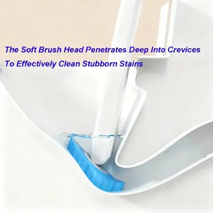 Snofrid Disposable Toilet Brush, Toilet Bowl Wand Holder Set with 24PCS Cleaner Refills, Bathroom Cleaning System for Sink Bathtub Drain Wash Basin Urinal，Wall-Mount Scrubbing Toilet Brush Bathroom Cleaning Kit