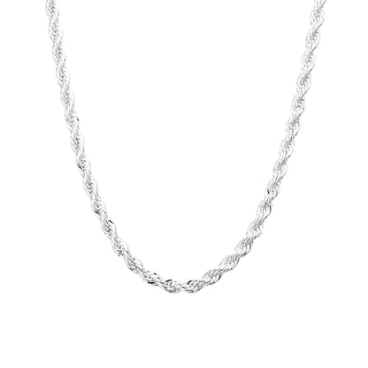 925 Sterling Silver 16/18/20/22/24 Inch 4Mm Twisted Rope Chain Necklace for Women Man Fashion Wedding Charm Jewelry