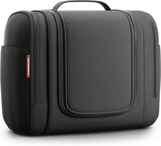 ® Kulturbeutel Design 2026, 3-In-1 Kulturtasche Zum Aufhängen Mit 7 Liter Stauraum Für Damen Und Herren, Kosmetiktasche Für Reise, Große Waschtasche, Waschbeutel, Schwarz Matt