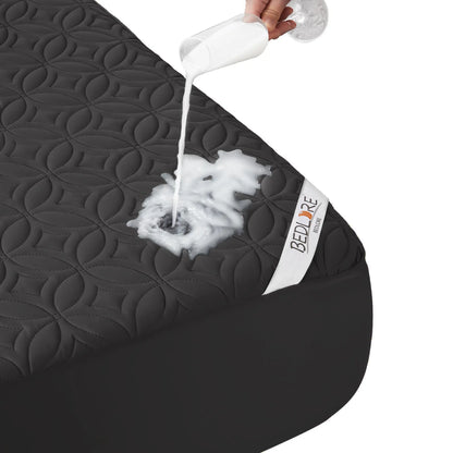 【Bedlore】Big Copper Coin Pattern Waterproof Mattress Protector, Soft & Dirt-Proof Fabric with Deep Pockets (Fits 6–18 Inches), Ideal for Bedroom, College Dorm & Hotel Use