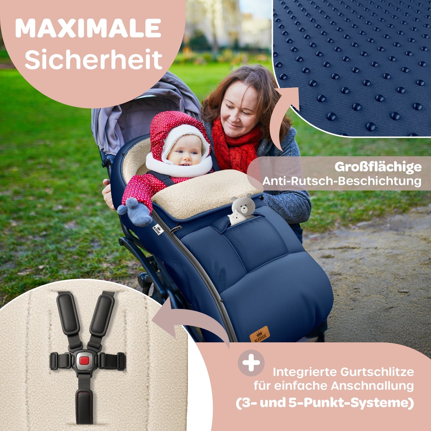 KIDIZ® Babyfußsack Baby Winterfußsack Kinderwagenfuß