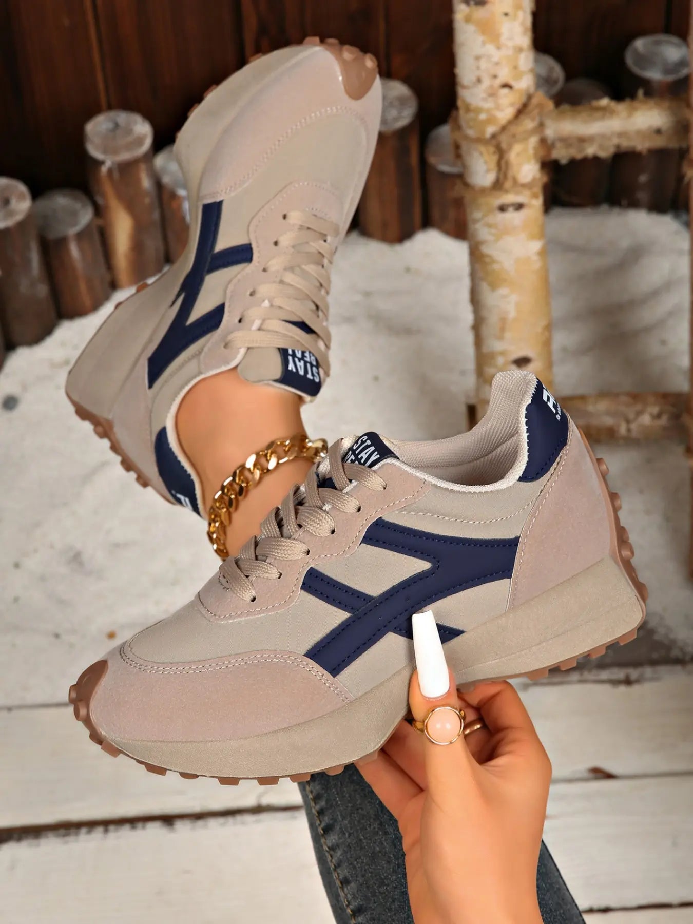 Women'S Sporty Arisan Shoes Spring & Fall Elegant Fashion Casual round Toe Low Top Lace-Up Thick Sole Breathable Outdoor Running Shoes
