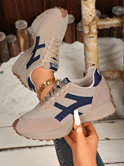 Women'S Sporty Arisan Shoes Spring & Fall Elegant Fashion Casual round Toe Low Top Lace-Up Thick Sole Breathable Outdoor Running Shoes