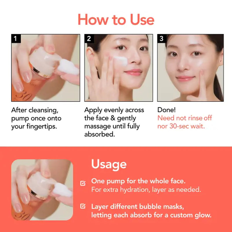 [MENOKIN] 30 Seconds Micro-Bubble Mask, Korean Glass Skin Care Essential, 70 Uses, 3.21 Fl.Oz, Turkey Neck, Zempic Neck, Tech Neck, Smoker Lines, Smile Lines, 11 Lines, Under-Eye Hollows, Forehead Lines, Micro-Bubble Primer
