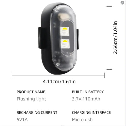 RGB Led Aircraft Strobe Light Remote Wireless Motorcycle Flash Light Warning Lights for Bike Car Multifunctional