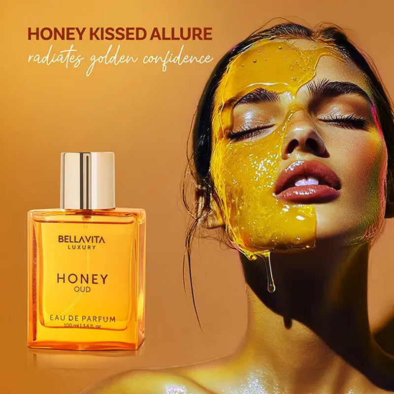 Bellavita Honey Oud Eau De Parfum 100Ml (3.4Oz) | Unisex Perfume for Women & Men | Sweet Honey & Smoky Oud | Long-Lasting Luxury Arabic Fragrance | Perfect Gift | Vegan & Cruelty-Free