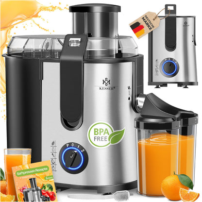 KESSER® Entsafter Saftpresse Edelstahl 1100W 85Mm Presse Obstpresse Saft Juicer
