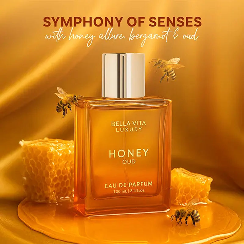 Bellavita Honey Oud Eau De Parfum 100Ml (3.4Oz) | Unisex Perfume for Women & Men | Sweet Honey & Smoky Oud | Long-Lasting Luxury Arabic Fragrance | Perfect Gift | Vegan & Cruelty-Free