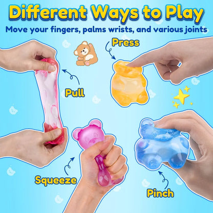 1/4 Counts Soft Jelly Filled Sensory Toy, Stretchable Squeeze Stress Relief Fidget Toy, Ideal for Birthday Gifts, Goodie Bag Fillers, Classroom Rewards