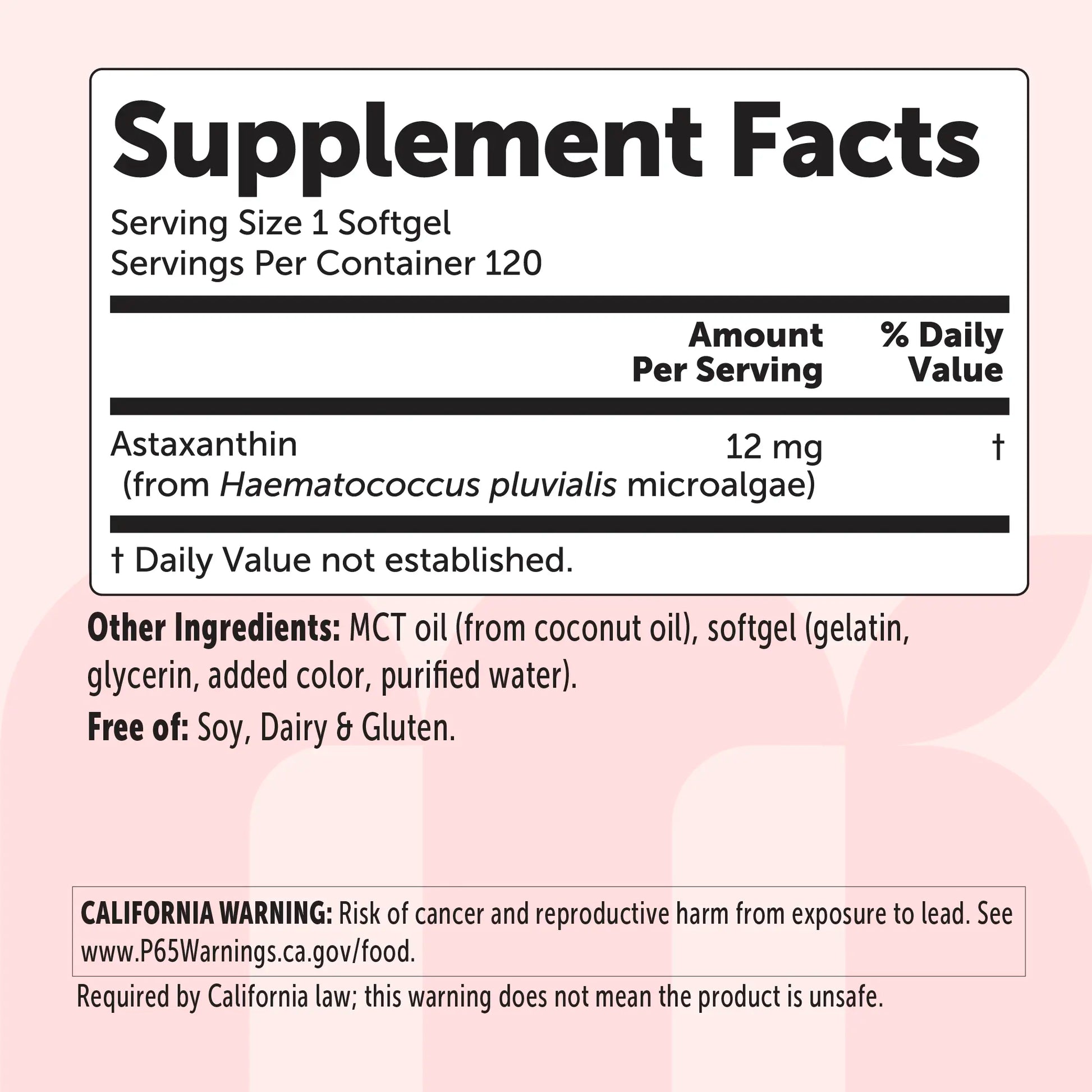 Micro Ingredients Astaxanthin 12Mg | Natural Tanning, Fresh Microalgae Source, Easy to Swallow