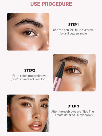 Waterproof Micro-Fork Eyebrow Pencil, Long-Lasting Brow Pen for Natural Hair-Like Strokes, Smudge-Proof Makeup Tool for Daily Use & Soft Glam