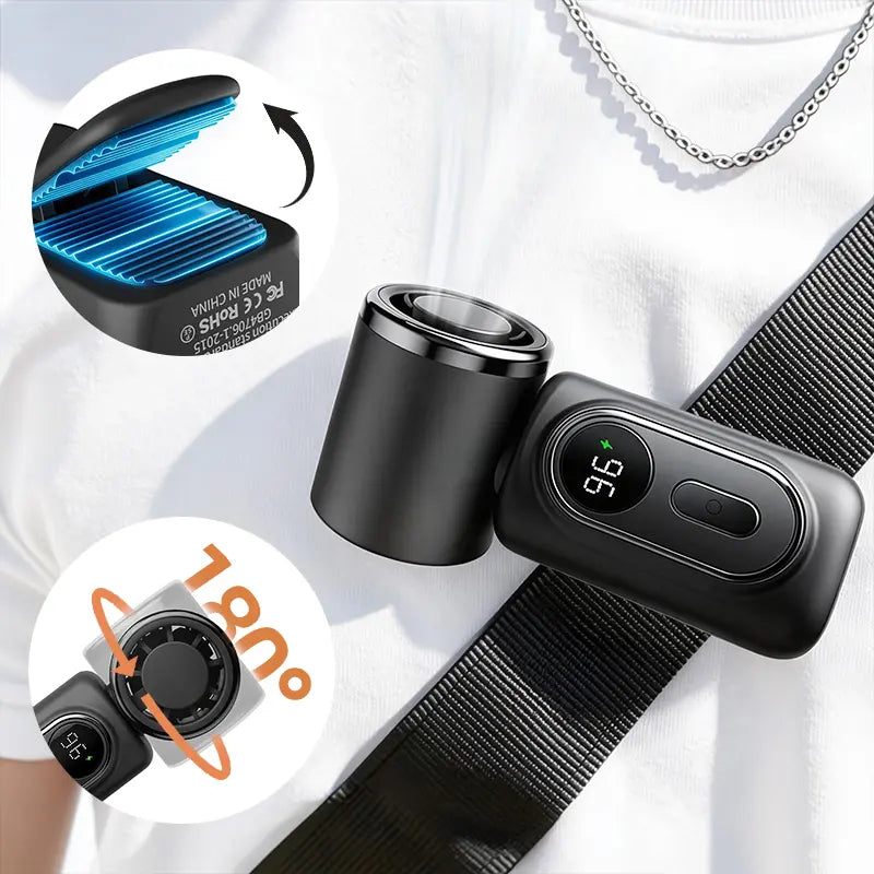 Mini Portable Handheld Clip Fan, 3-In-1 Rechargeable 3000Mah Battery, 5 Speeds, 180° Adjustable Airflow, USB Cooling, Perfect for Travel, Office, and Personal Use - Protection