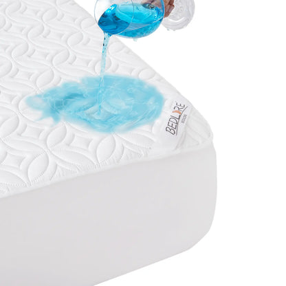 【Bedlore】Big Copper Coin Pattern Waterproof Mattress Protector, Soft & Dirt-Proof Fabric with Deep Pockets (Fits 6–18 Inches), Ideal for Bedroom, College Dorm & Hotel Use