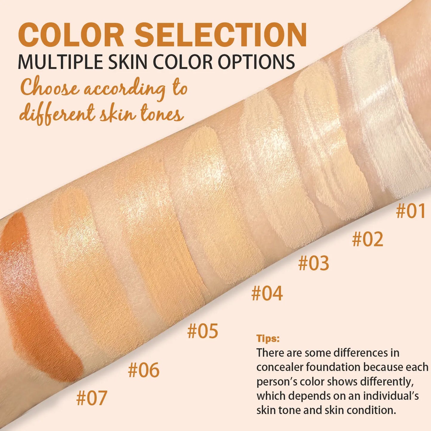 Zaidoc 7-Color Dual -Ended Concealer Foundation Stick, 2-In-1 Long-Lasting Foundation and Concealer with Brush, Creamy Full Coverage for Dark Circles & Blemishes, Hydrating Olive & Camellia, 2.09 Oz