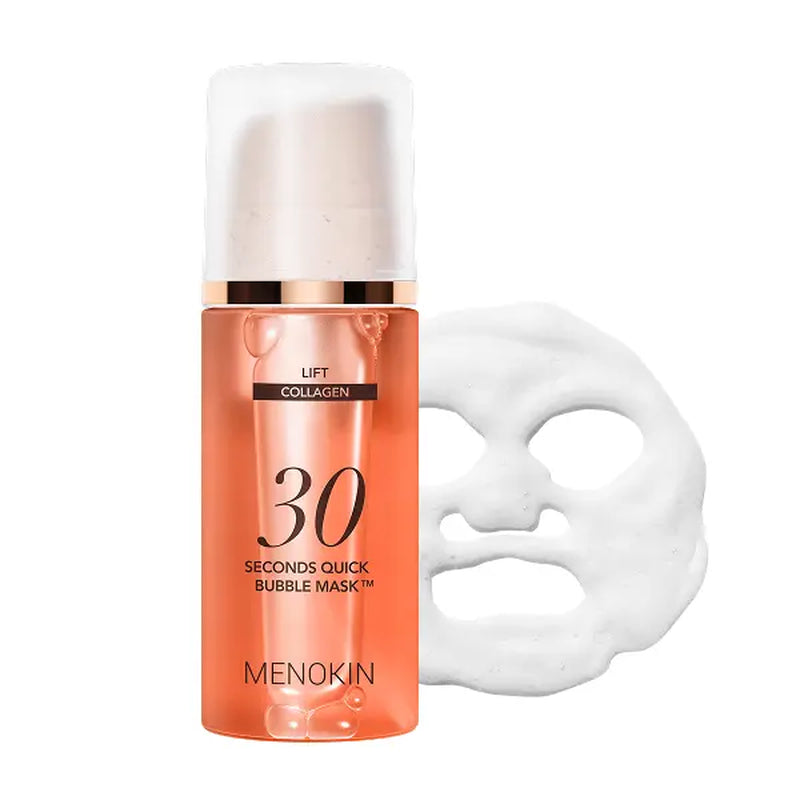 [MENOKIN] 30 Seconds Micro-Bubble Mask, Korean Glass Skin Care Essential, 70 Uses, 3.21 Fl.Oz, Turkey Neck, Zempic Neck, Tech Neck, Smoker Lines, Smile Lines, 11 Lines, Under-Eye Hollows, Forehead Lines, Micro-Bubble Primer