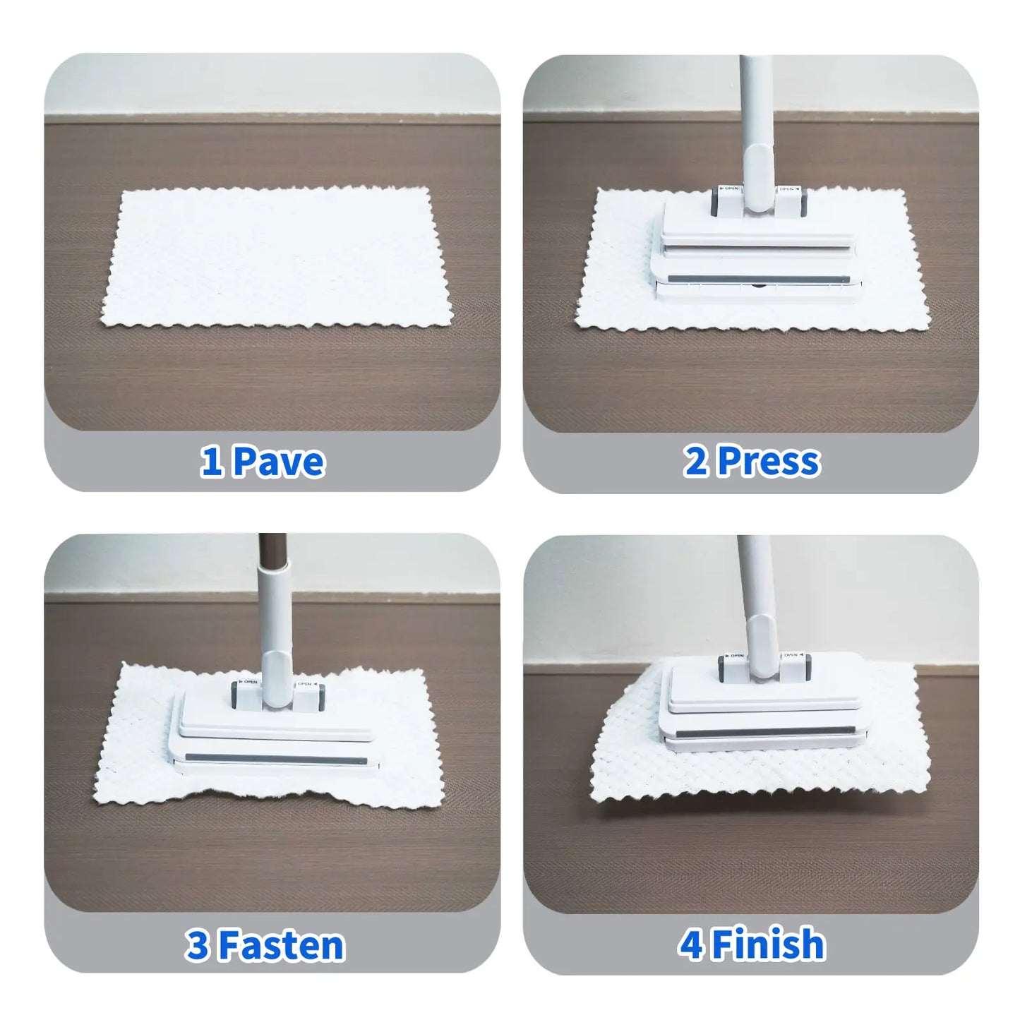 SOPAMI Disposable Dust Mop, Hands-Free Wet Dry Floor Cleaning Mop, Lazy Household Floor Cleaner with Replaceable Non-Woven Cleaning Pads for Home Hardwood Floors, Tile Floors