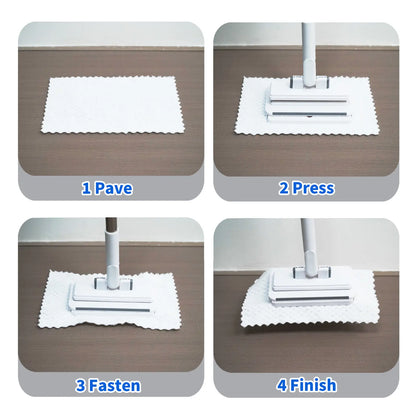 SOPAMI Disposable Dust Mop, Hands-Free Wet Dry Floor Cleaning Mop, Lazy Household Floor Cleaner with Replaceable Non-Woven Cleaning Pads for Home Hardwood Floors, Tile Floors