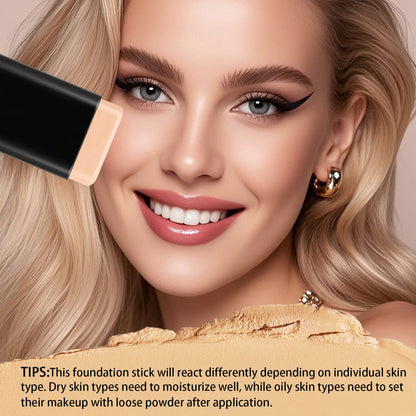 Zaidoc 7-Color Dual -Ended Concealer Foundation Stick, 2-In-1 Long-Lasting Foundation and Concealer with Brush, Creamy Full Coverage for Dark Circles & Blemishes, Hydrating Olive & Camellia, 2.09 Oz