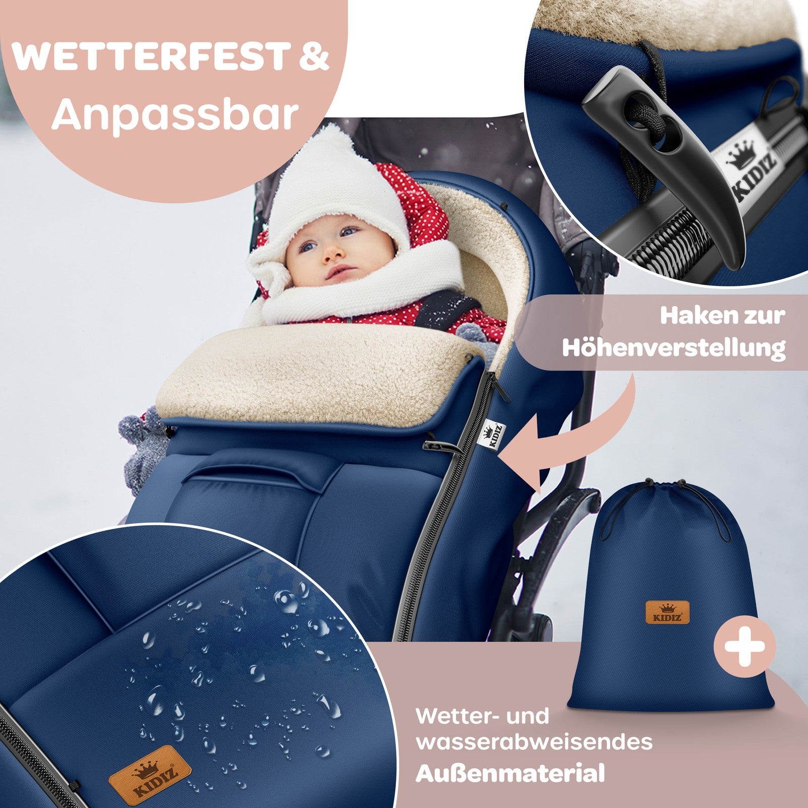 KIDIZ® Babyfußsack Baby Winterfußsack Kinderwagenfuß