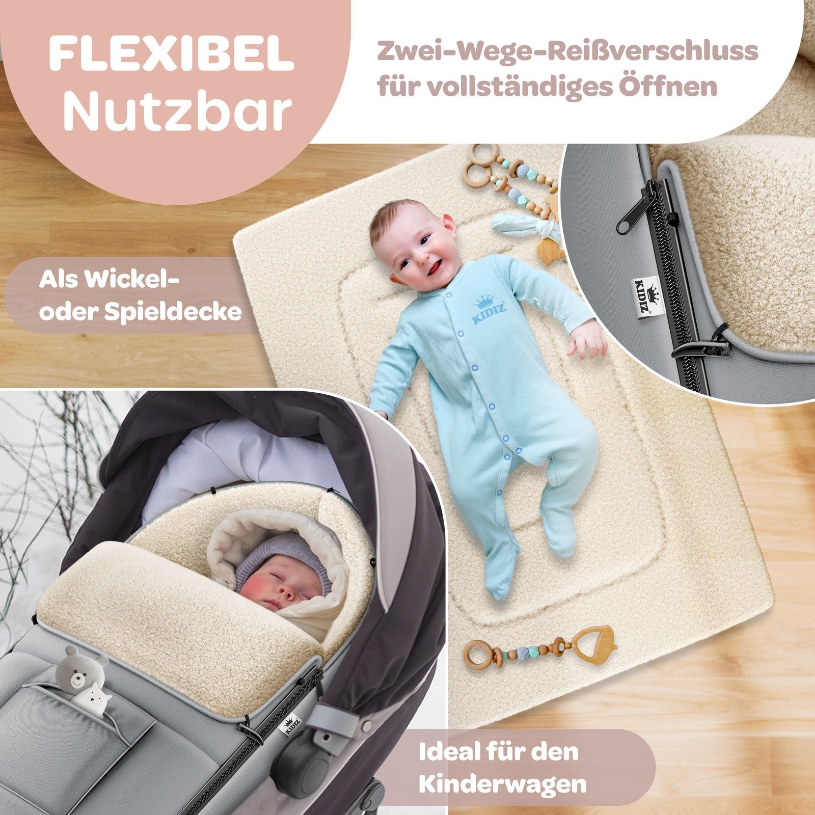KIDIZ® Babyfußsack Baby Winterfußsack Kinderwagenfuß