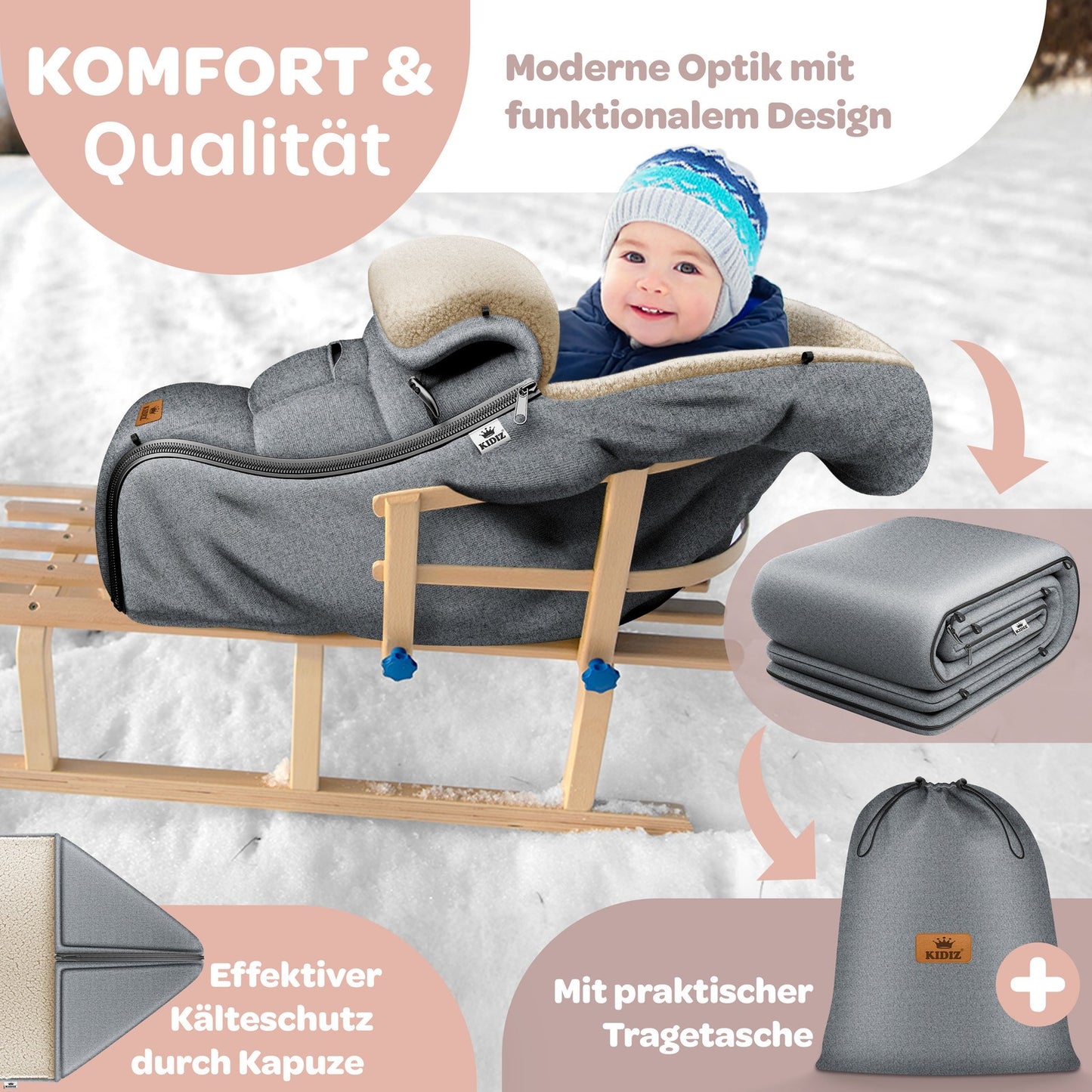 KIDIZ® Babyfußsack Baby Winterfußsack Kinderwagenfuß