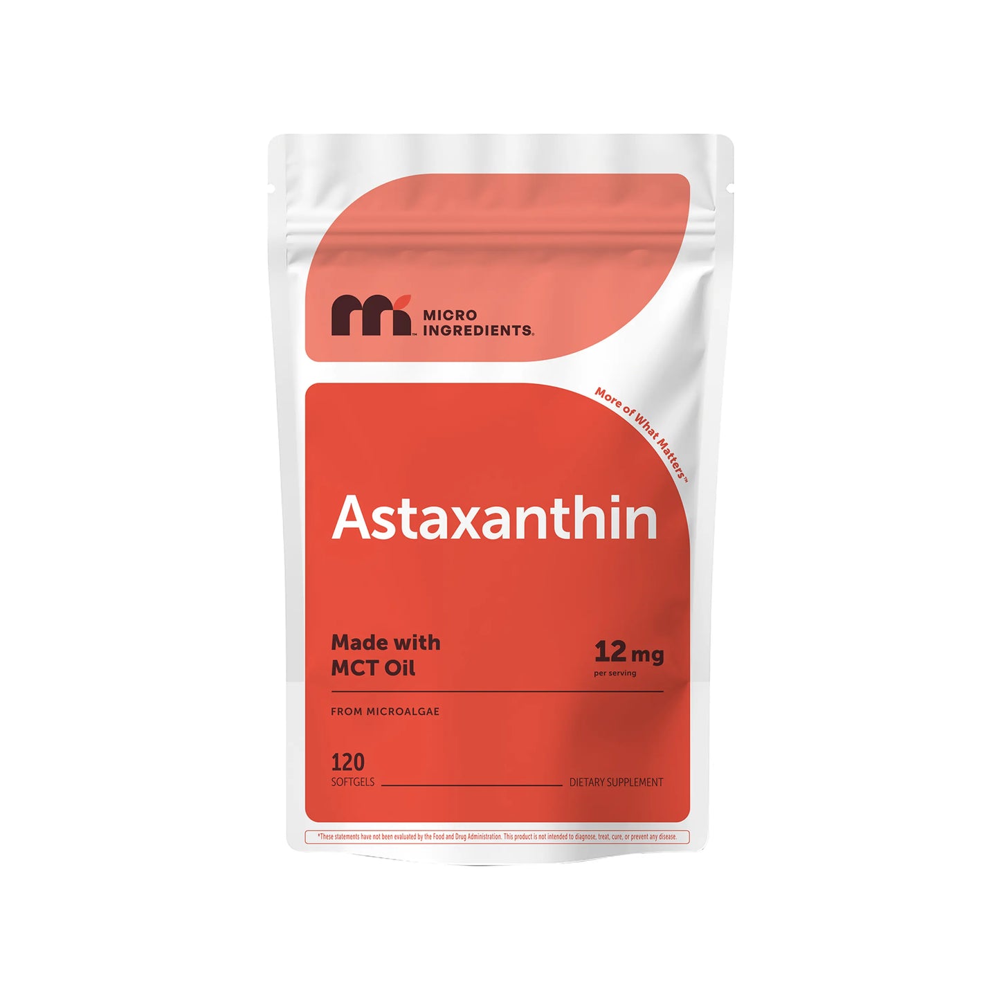 Micro Ingredients Astaxanthin 12Mg | Natural Tanning, Fresh Microalgae Source, Easy to Swallow