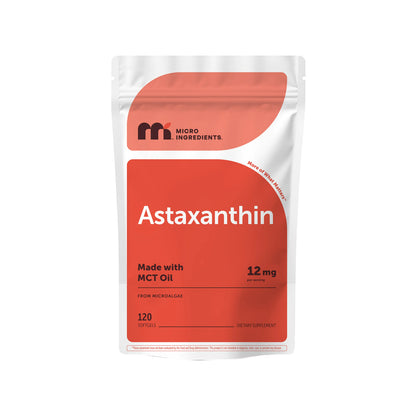 Micro Ingredients Astaxanthin 12Mg | Natural Tanning, Fresh Microalgae Source, Easy to Swallow