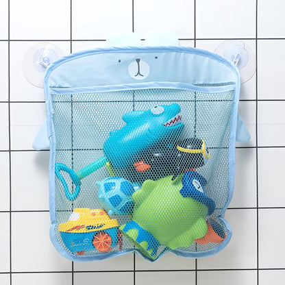 New Cartoon Duck Baby Bathroom Mesh Bag Sucker Design for Bath Toys Kids Animal Shapes Cloth Sand Toys Storage Net Bag