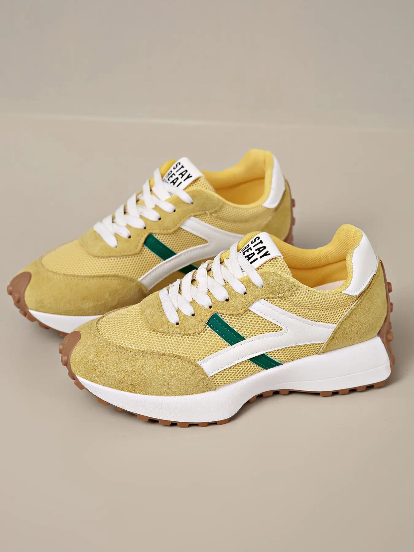 Women'S Sporty Arisan Shoes Spring & Fall Elegant Fashion Casual round Toe Low Top Lace-Up Thick Sole Breathable Outdoor Running Shoes