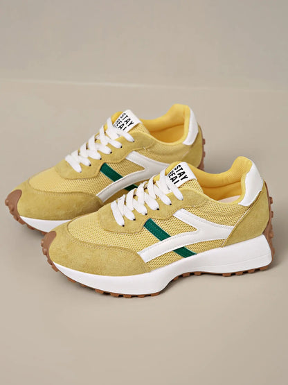 Women'S Sporty Arisan Shoes Spring & Fall Elegant Fashion Casual round Toe Low Top Lace-Up Thick Sole Breathable Outdoor Running Shoes