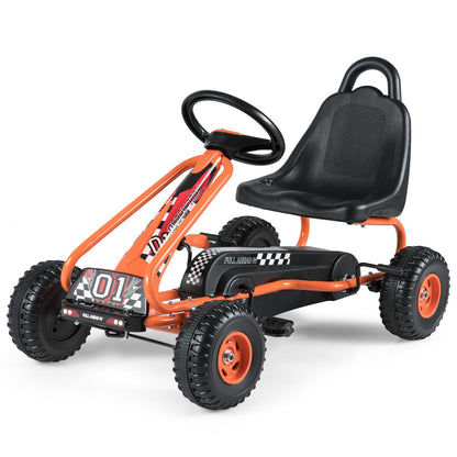 Gokart Mit Verstellbarem Sitz & Handbremse Tretauto Bis 30Kg Belastbar Pedal Go Cart