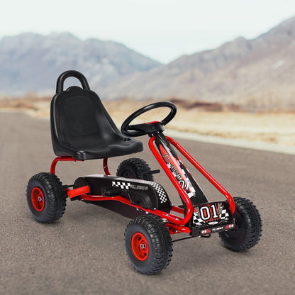Gokart Mit Verstellbarem Sitz & Handbremse Tretauto Bis 30Kg Belastbar Pedal Go Cart