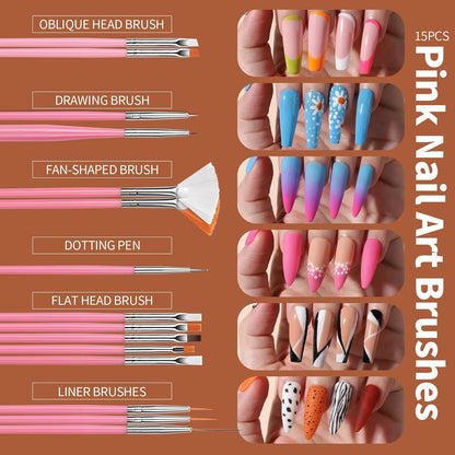Fandamei Nagelkunst-Set, Nageldesign-Werkzeugset Mit Nagelkunstpinseln, Nagelpunktierungswerkzeugen, Feinem Glitzer, Nagelschmetterling, Nagelherz-Glitzer-Pailletten, Nagelfolienflocken, Nagelkunst-St