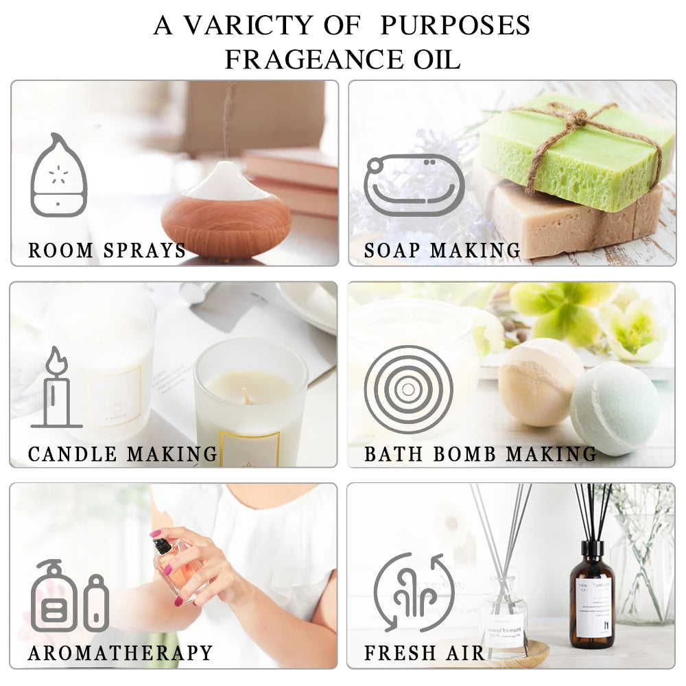 Support Dropshipping 10ML Lavender Rose Eucalyptus Jasmine Vanilla Mint Sandalwood Tea Tree Orange Diffuser Aroma Essential Oil
