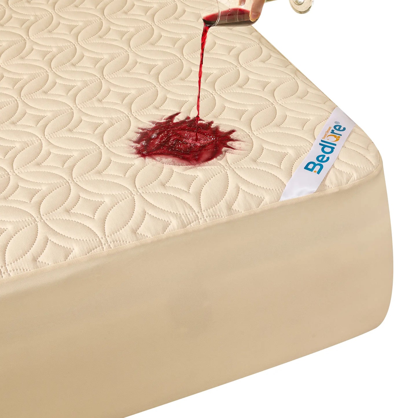 【Bedlore】Big Copper Coin Pattern Waterproof Mattress Protector, Soft & Dirt-Proof Fabric with Deep Pockets (Fits 6–18 Inches), Ideal for Bedroom, College Dorm & Hotel Use