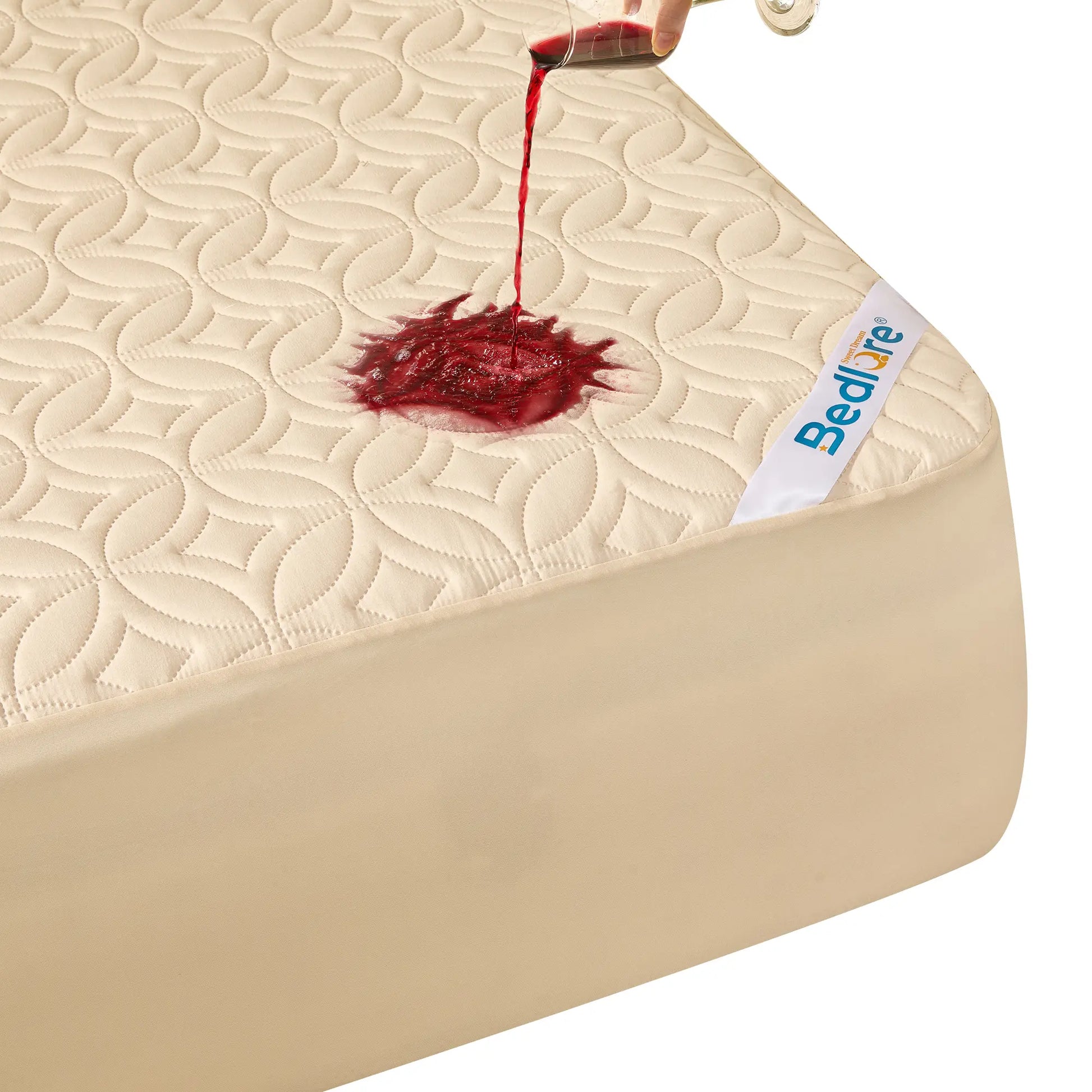 【Bedlore】Big Copper Coin Pattern Waterproof Mattress Protector, Soft & Dirt-Proof Fabric with Deep Pockets (Fits 6–18 Inches), Ideal for Bedroom, College Dorm & Hotel Use