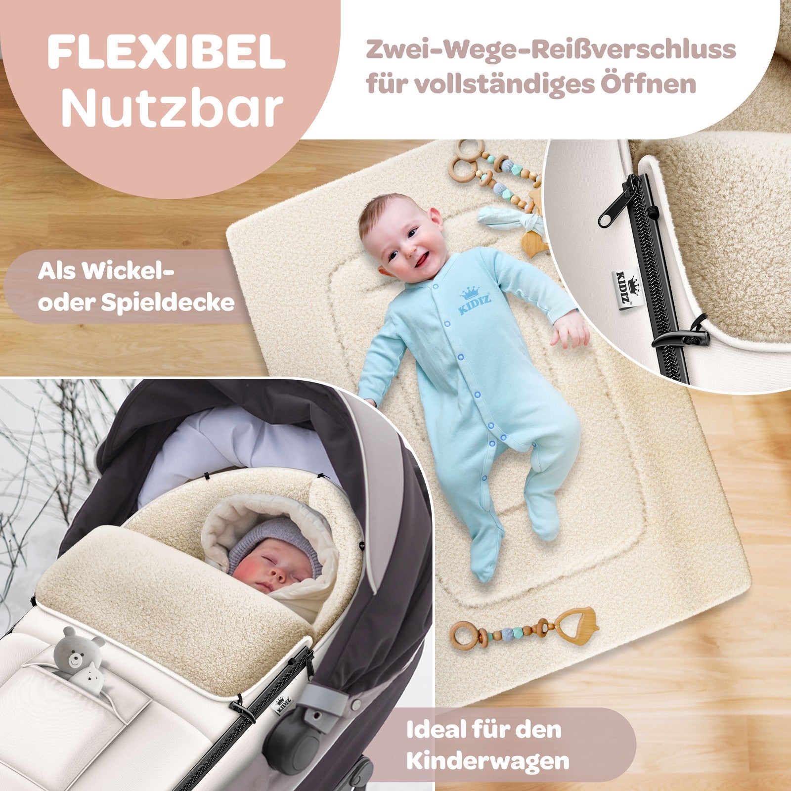 KIDIZ® Babyfußsack Baby Winterfußsack Kinderwagenfuß