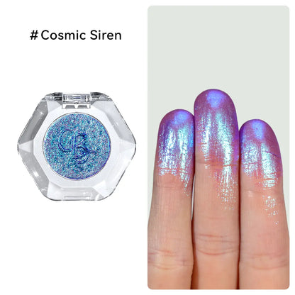 Ourbella Single Multi-Chrome Eyeshadows, Sparkly Shimmer Glitter Eyeshadow, Iridescent Shimmer, Talc Free, Holographic ,Color-Shifting, Metallic Iridescent Shimmer Shadow Duochrome