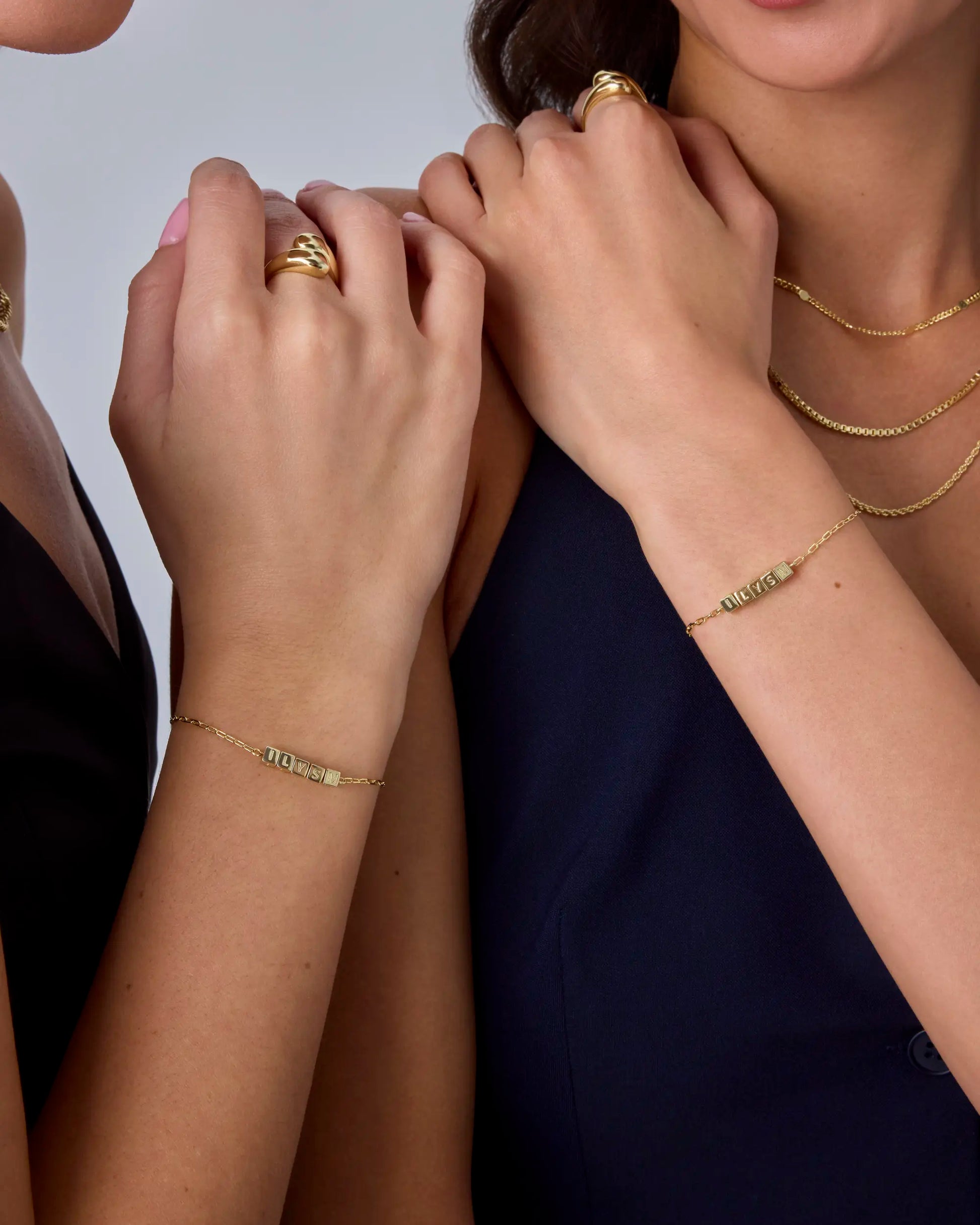 PAVOI 14K Gold Plated Adjustable Matching Bracelets for Women – Heart Charm and BFF Friendship Styles
