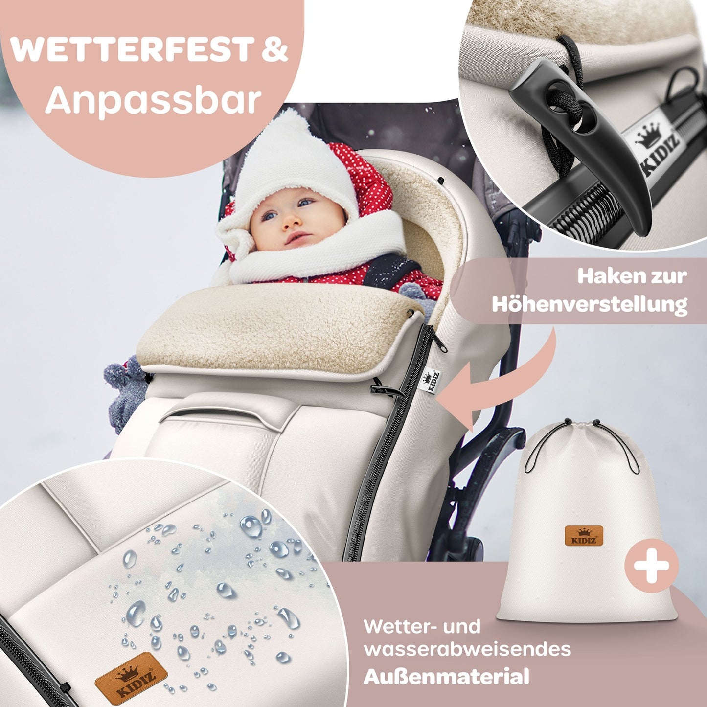KIDIZ® Babyfußsack Baby Winterfußsack Kinderwagenfuß