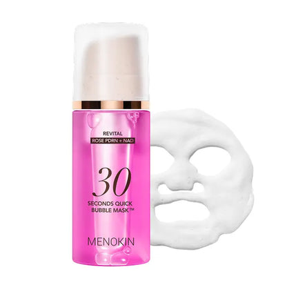 [MENOKIN] 30 Seconds Micro-Bubble Mask, Korean Glass Skin Care Essential, 70 Uses, 3.21 Fl.Oz, Turkey Neck, Zempic Neck, Tech Neck, Smoker Lines, Smile Lines, 11 Lines, Under-Eye Hollows, Forehead Lines, Micro-Bubble Primer