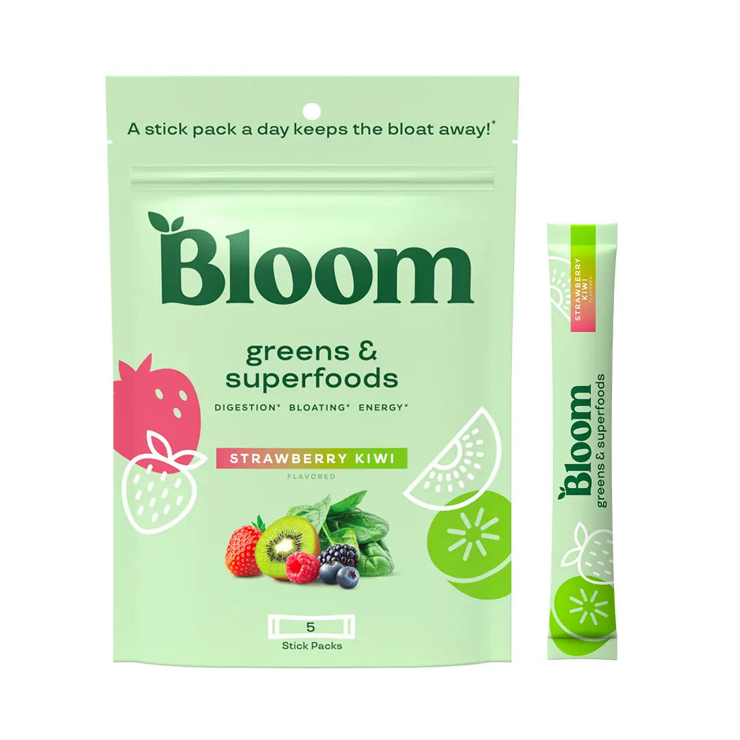Bloom Nutrition Greens & Superfoods Powder (5 Sticks)- Digestion, Gut Health, Bloating Relief, Spirulina & Chlorella with Probiotics & Antioxidants, Travel Size