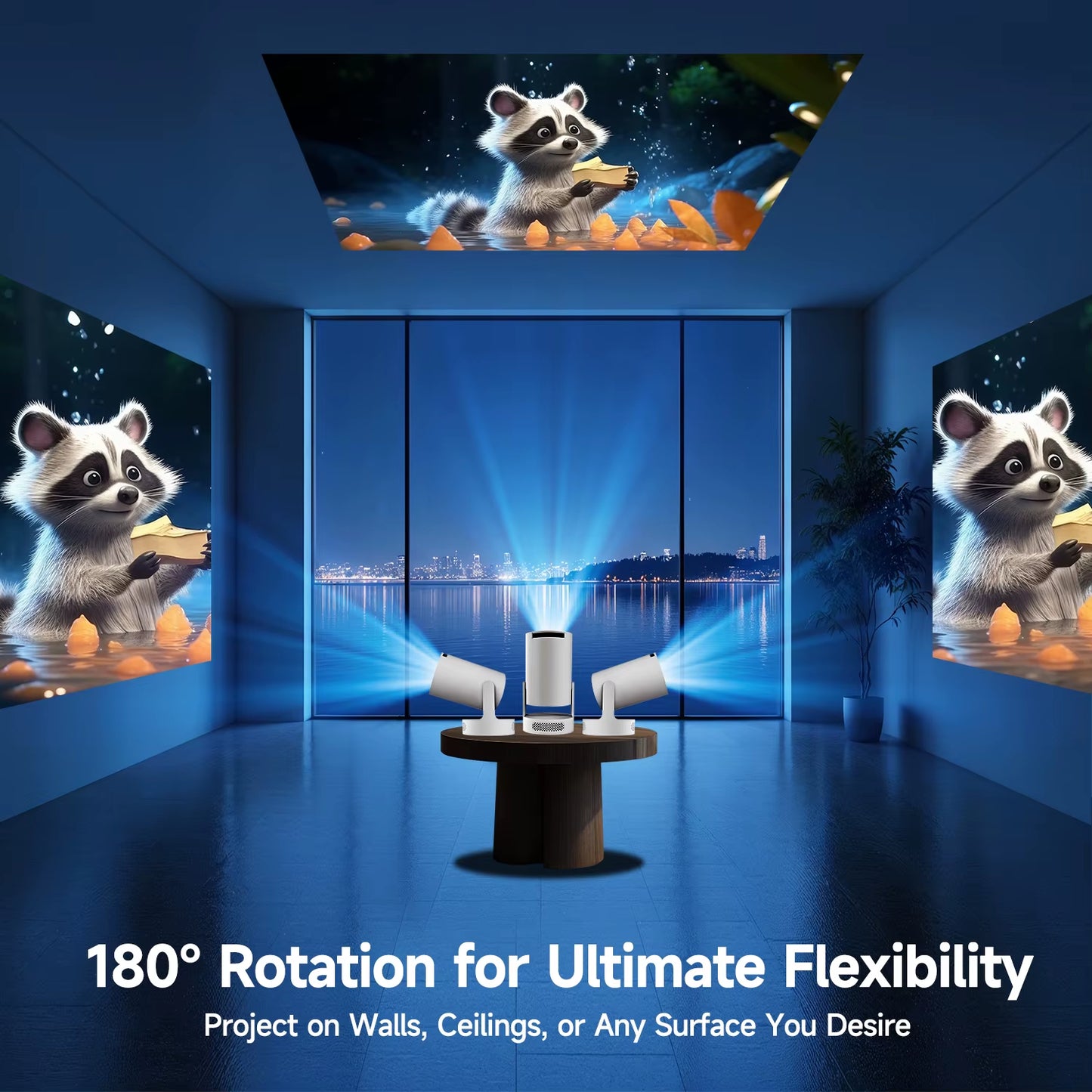 Projector HY300 PRO + 8K Android 14 Dual Wifi6 Allwinner H726 BT5.4 1080P 1280*720P Home Cinema Outdoor Projetor
