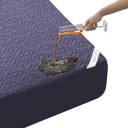【Bedlore】Big Copper Coin Pattern Waterproof Mattress Protector, Soft & Dirt-Proof Fabric with Deep Pockets (Fits 6–18 Inches), Ideal for Bedroom, College Dorm & Hotel Use
