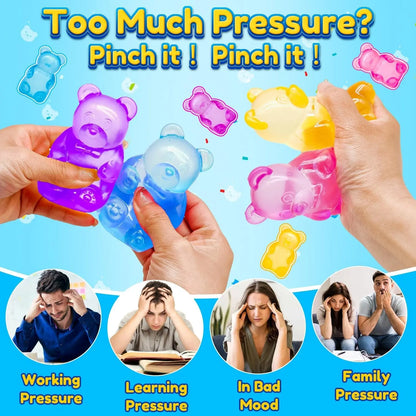 1/4 Counts Soft Jelly Filled Sensory Toy, Stretchable Squeeze Stress Relief Fidget Toy, Ideal for Birthday Gifts, Goodie Bag Fillers, Classroom Rewards